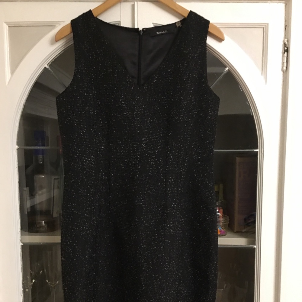 Tahari speckled v-neck dress sz 10